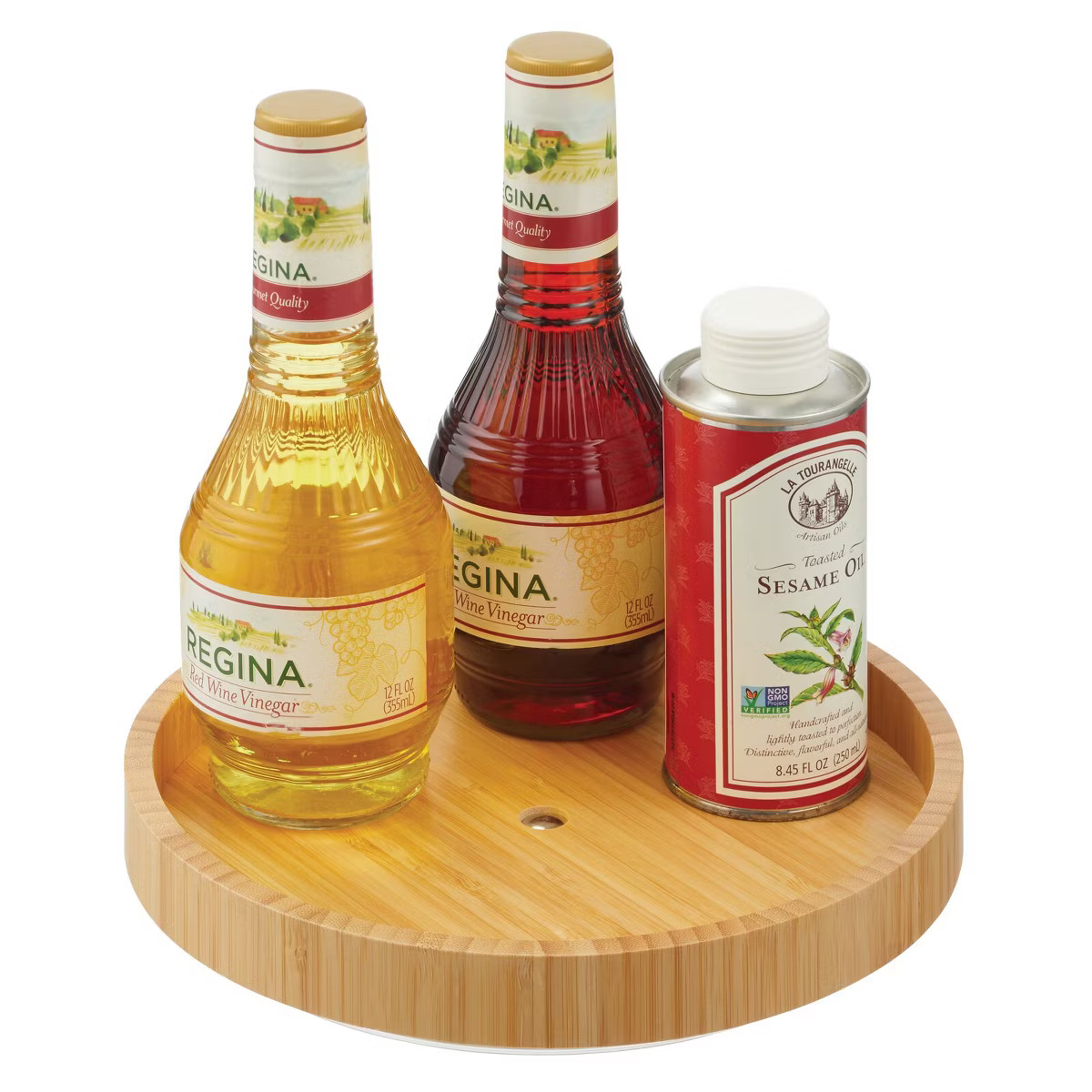 mDesign Lazy Susan Turntable Food Storage Container, 9" Round - Natural | Target