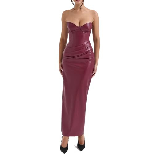 Women’s Leather Midi Dress, One Size Smaller Than Normal | Amazon (US)