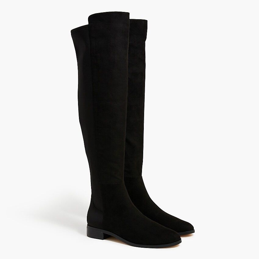 Faux-suede knee-high boots with stretch | J.Crew Factory