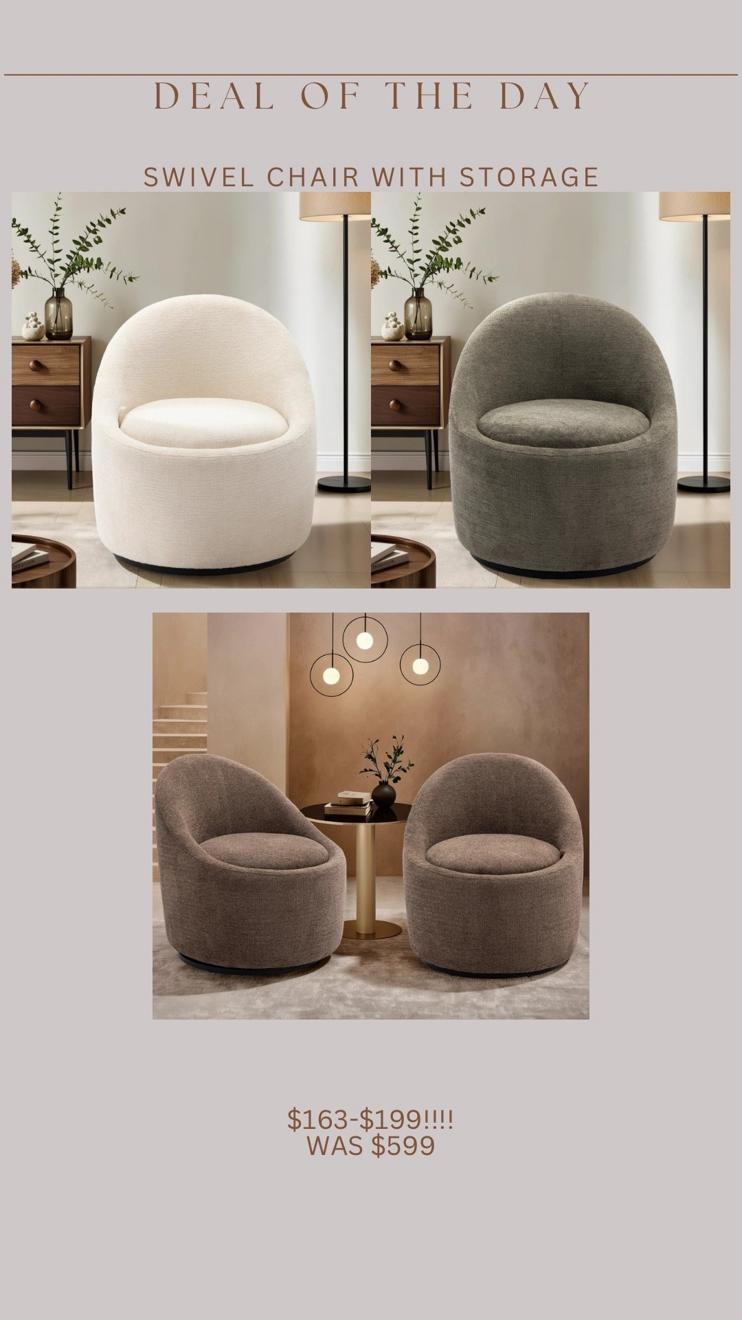 🤯😍🚨 what!!! @wayfair has this stunning swivel chair with hidden storage under the seat for $163-$199 for the End of Year Clearance sale!!! Everything’s up to 60% off & fast shipping!!! #wayfair #wayfairpartner #ad

#LTKSaleAlert #LTKHome