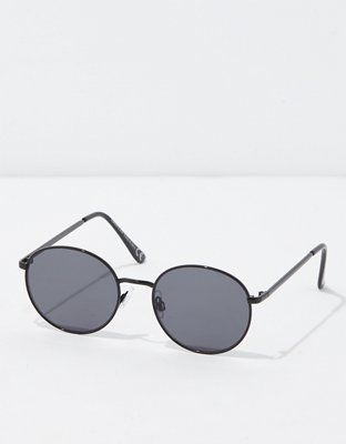 AEO Black Metal Round Sunglasses | American Eagle Outfitters (US & CA)