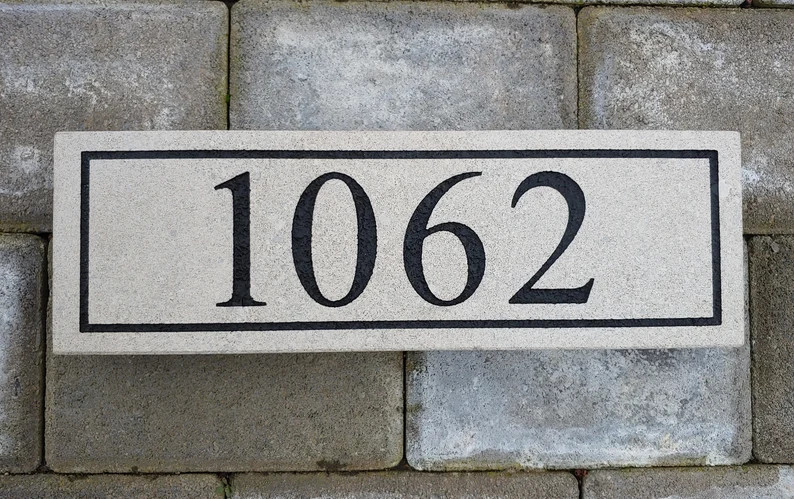 Thinner 1.5 REAL Indiana Limestone Address Stone Marker - Etsy | Etsy (US)