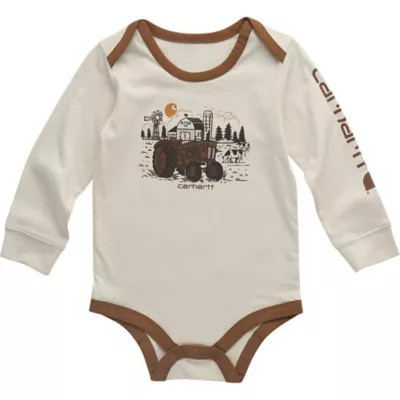 Carhartt Long-Sleeve Tractor Bodysuit for Babies, Turtle Dove | Tractor Supply