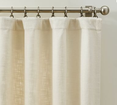 Faye Textured Linen Curtain | Pottery Barn (US)