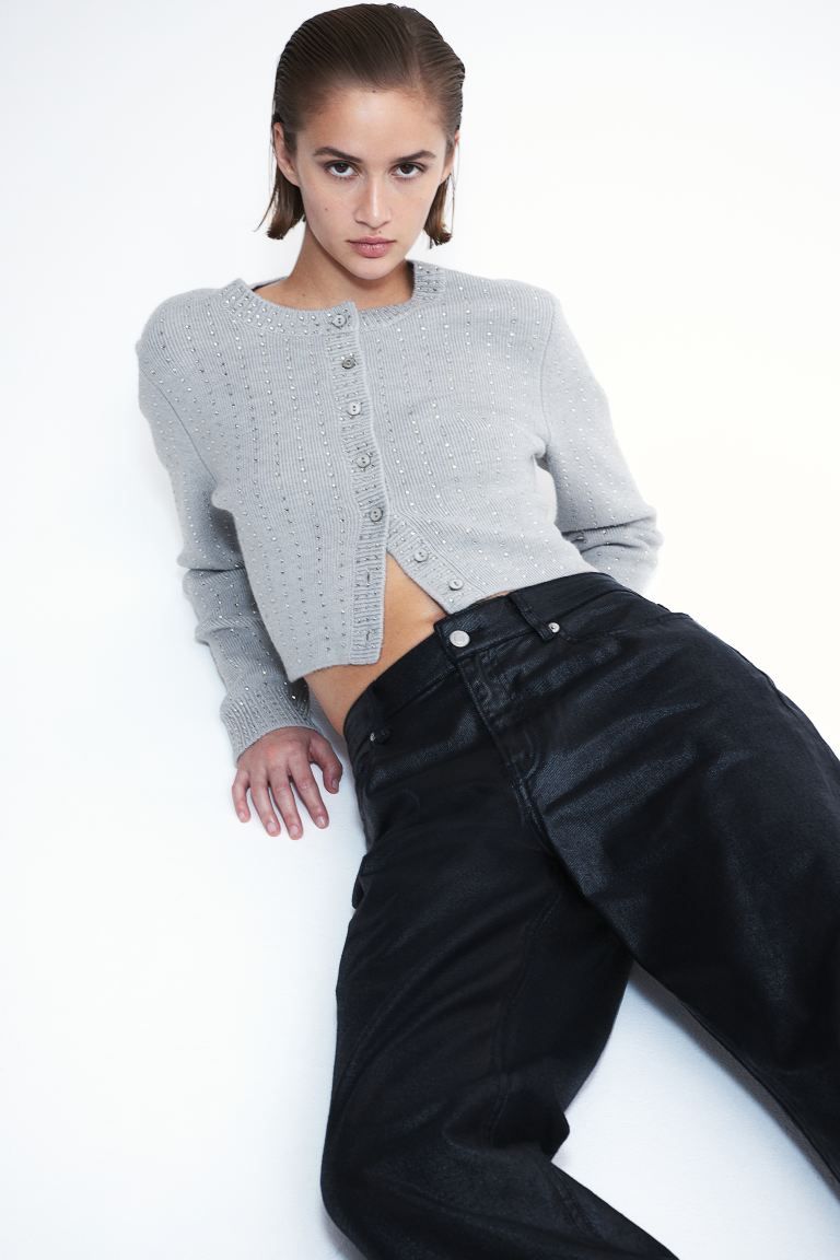 Short Wool-blend Cardigan - Light gray - Ladies | H&M US | H&M (US + CA)