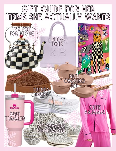 Gift guide for HER / gifts for her / courtly check tea kettle / Louis Vuitton fashion coffee table book / pink Stanley / pink pajamas 

#LTKGiftGuide #LTKHoliday
