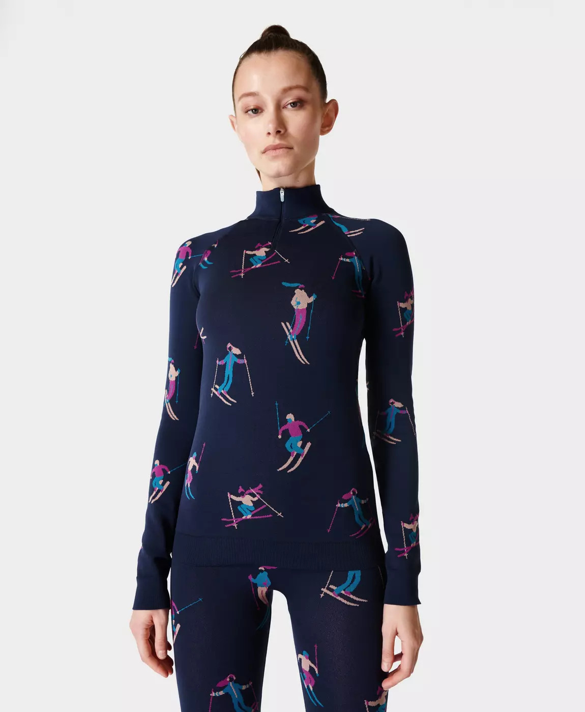 Ski Jacquard Half Zip Ski Base Layer Top | Sweaty Betty US