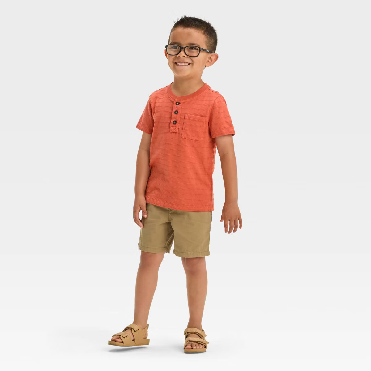 Toddler Boys' Solid Short Sleeve Henley T-Shirt - Cat & Jack™ | Target
