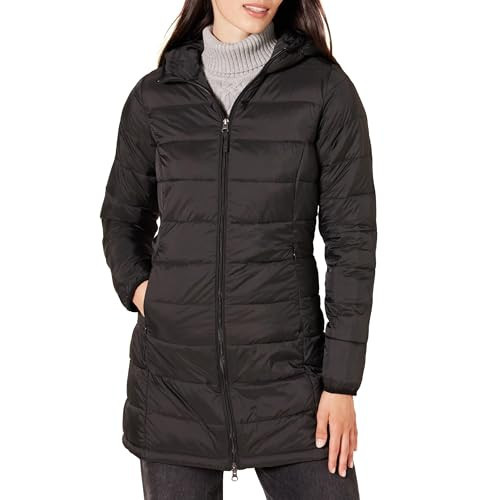 Amazon Essentials Women's Lightweight Water-Resistant Packable Hooded Puffer Coat (Available in Plus Size), Black, Large | Amazon (US)