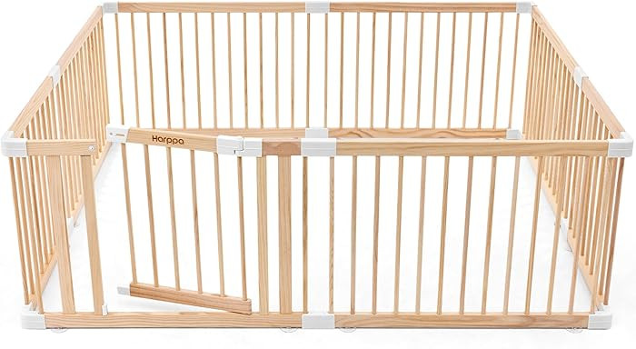 HARPPA Baby Gate Playpen Wooden Playpen for Babies and Toddlers Large Play Yards Baby Fence Play ... | Amazon (US)