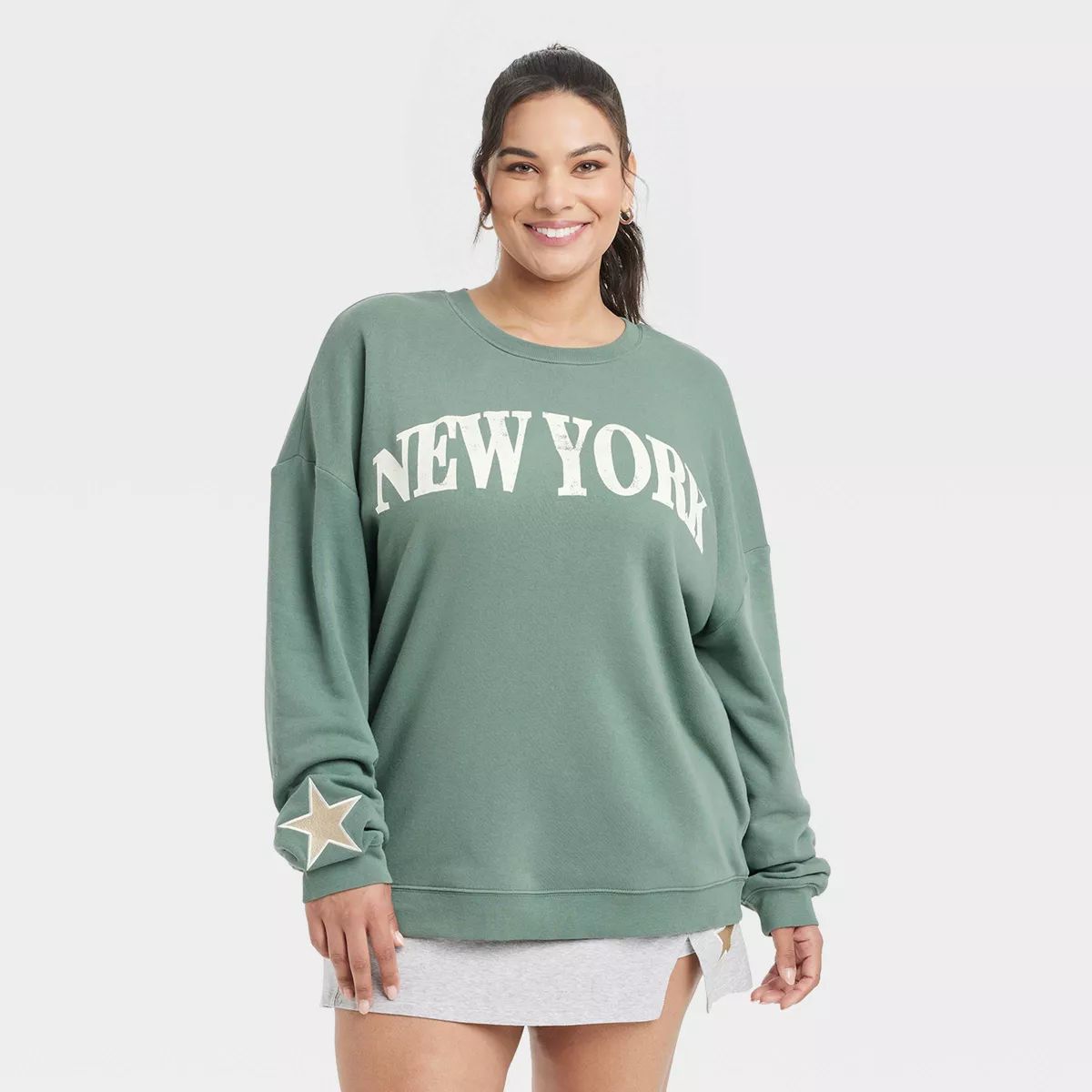 Women's New York Graphic Sweatshirt - Green | Target