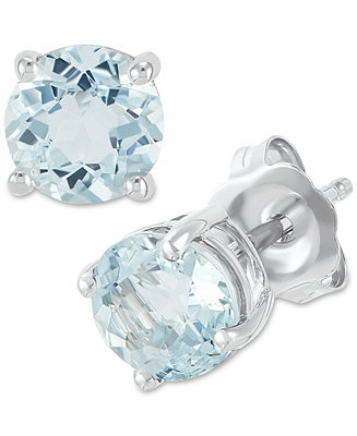 Birthstone Stud Earrings in 14k Gold or 14k White Gold | Macy's