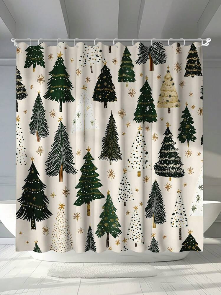 1pc Animal Christmas Tree, Pine Tree & Snowflake Digital Printing Mildew Resistant Waterproof Chr... | SHEIN