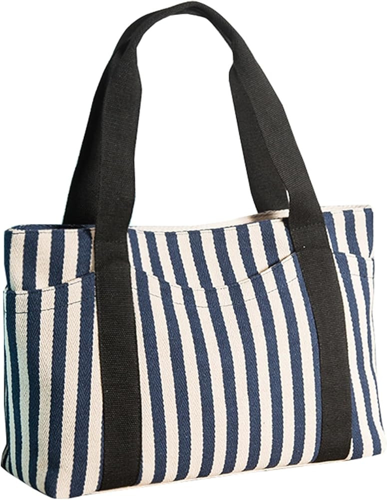 Tote Bag for Women, Canvas Christmas Purse, Striped Work bag, Christmas Gifts 2025 | Amazon (US)