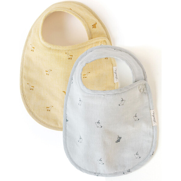 Hatchling Bib Set of 2, Bunny and Duck - Pehr Bibs | Maisonette | Maisonette