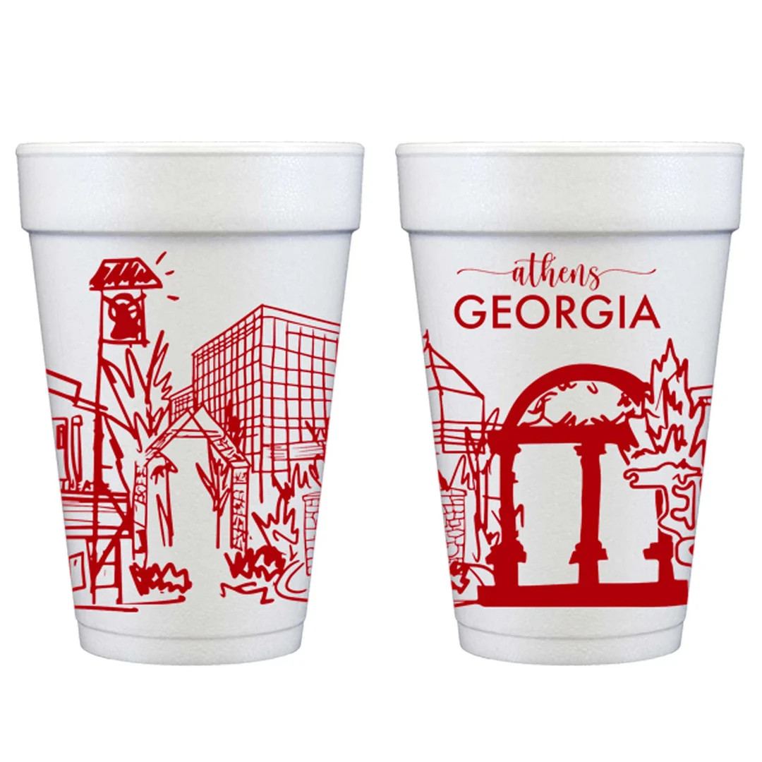 Styrofoam Cup 10 Pack {athens, Georgia Skyline} - Etsy | Etsy (US)