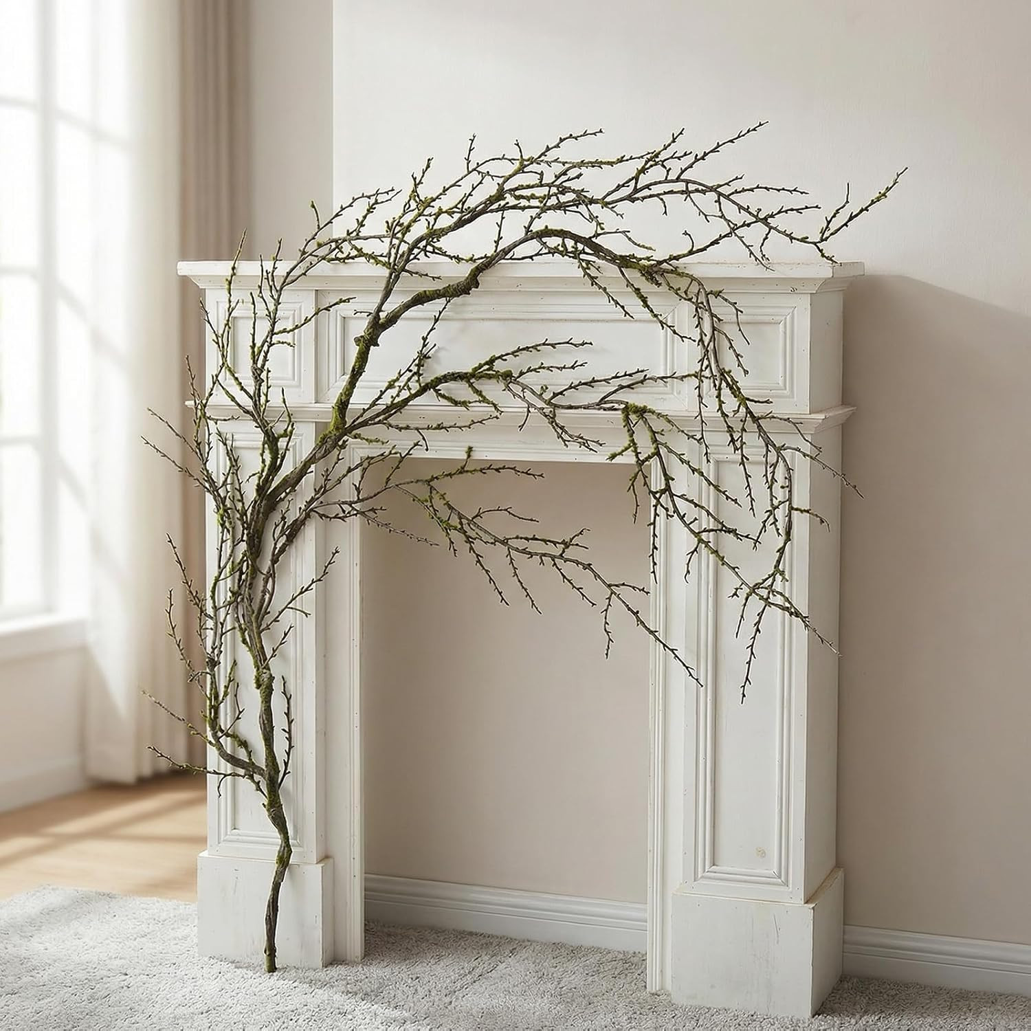 74.8" Black Halloween Tree Garland Moss Faux Willow Branches for Hanging(1) | Malleable Weeping Twig Vine Greenery Grapevine Ghost Haunted Forest Outdoor Mantel Fireplace Porch Arch Stairway Spooky Decor | Amazon (US)