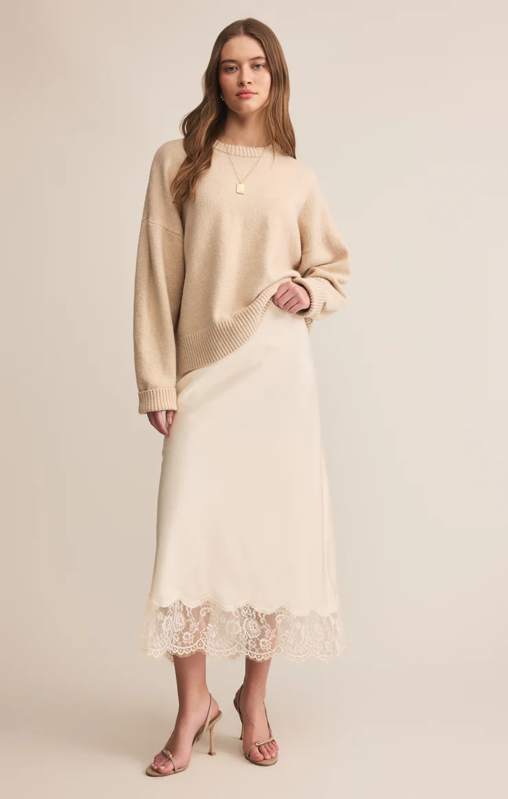 Cinder Lace Satin Midi Skirt | Z Supply