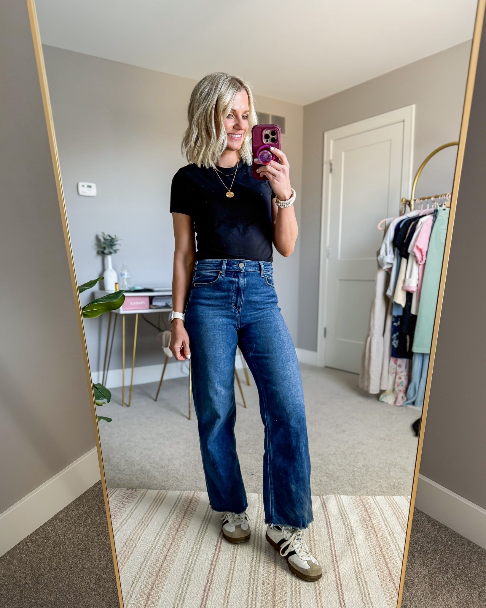 I love a simple black tee and great jeans! It’s such an easy spring outfit! 
Top from Amazon, comes in a 3 pack!  I have a small! 
Jeans from Paige! I thrifted this pair on Poshmark for less, but they are splurge worthy!! I’m wearing a 25! 

#LTKOver40 #LTKPetite #LTKootd