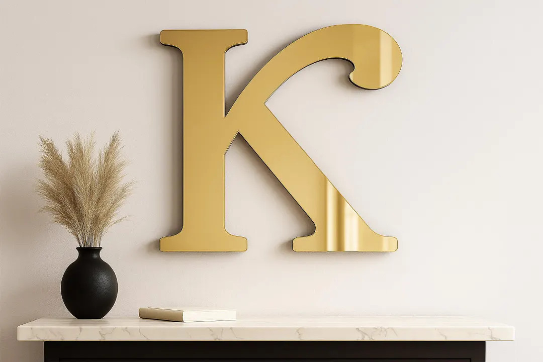 Customizable Mirrored Acrylic Initial Sign - Elegant Wall Decor for Weddings, Nurseries, Dorm | Etsy (Global)