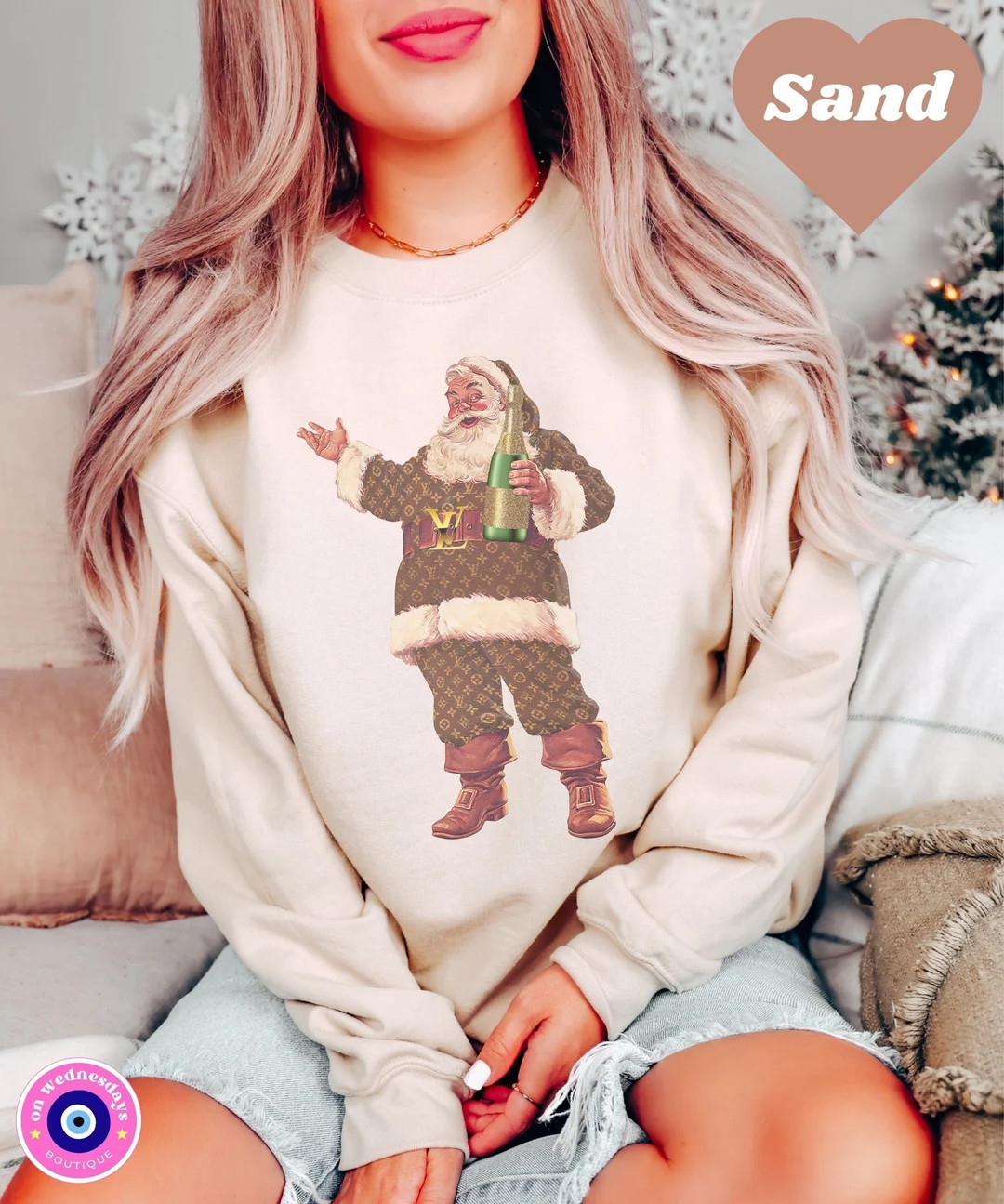 Holiday Sweatshirt for Women, Vintage Santa Claus Shirt, Christmas Sweatshirt, Santa Xmas Sweatsh... | Etsy (US)