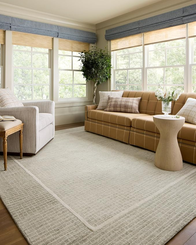 Loloi Chris Loves Julia Briggs Collection, Sage & Ivory, 5'-0" x 7'-6" Area Rug – Minimal Gritt... | Amazon (US)