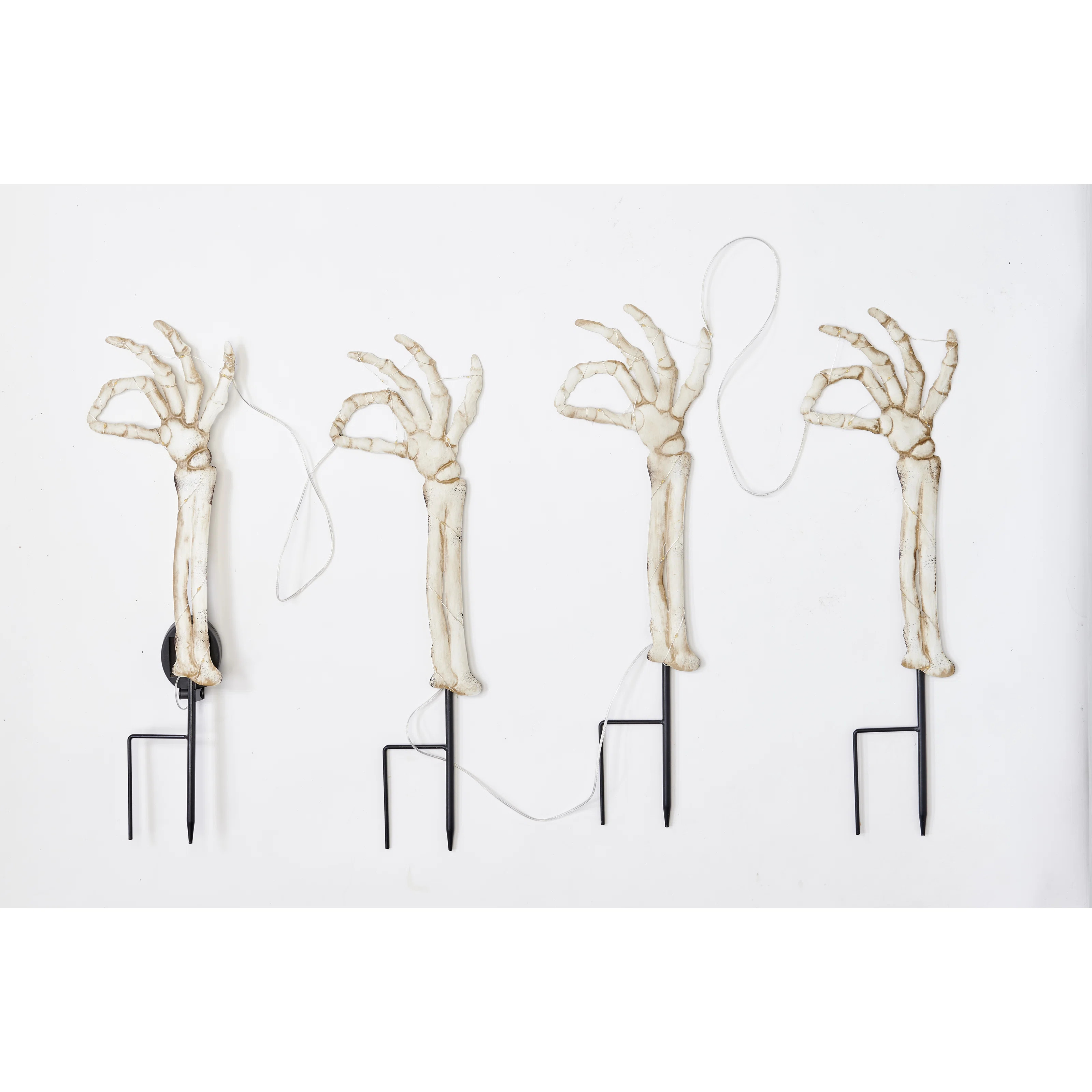 20" Halloween Groundbreaker Skeleton Arm Stake x4 with Solar Lights | Wayfair North America