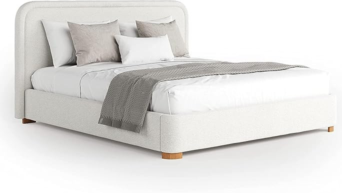 Create Comfort Bed Frame Queen Size with Headboard - Upholstered Bed - Sturdy Wood Platform Bed K... | Amazon (US)