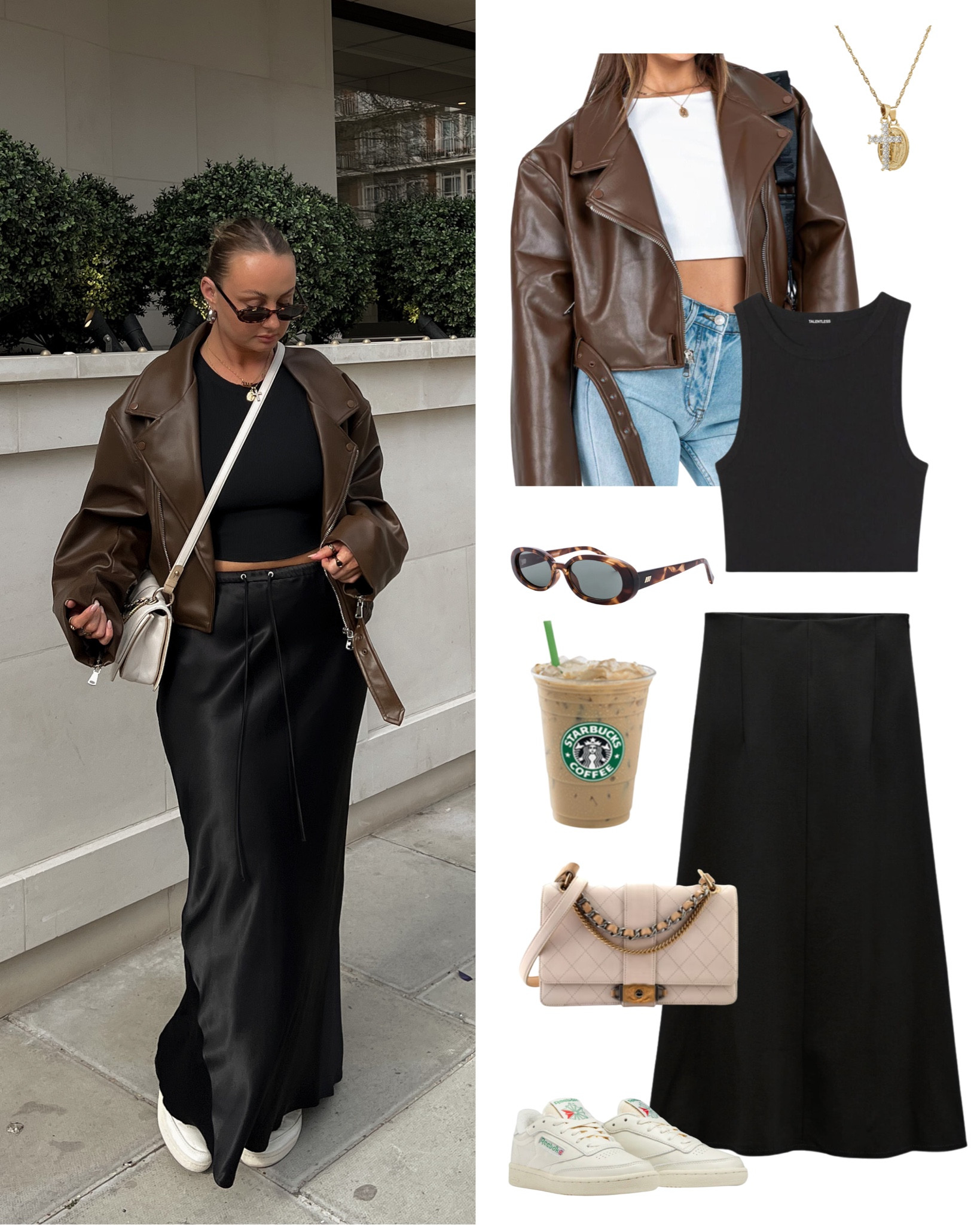 coffee run in London ☕️

satin maxi skirt, oversized leather jacket, casual outfit, neutral Chanel bag 

#LTKFind #LTKitbag #LTKSeasonal