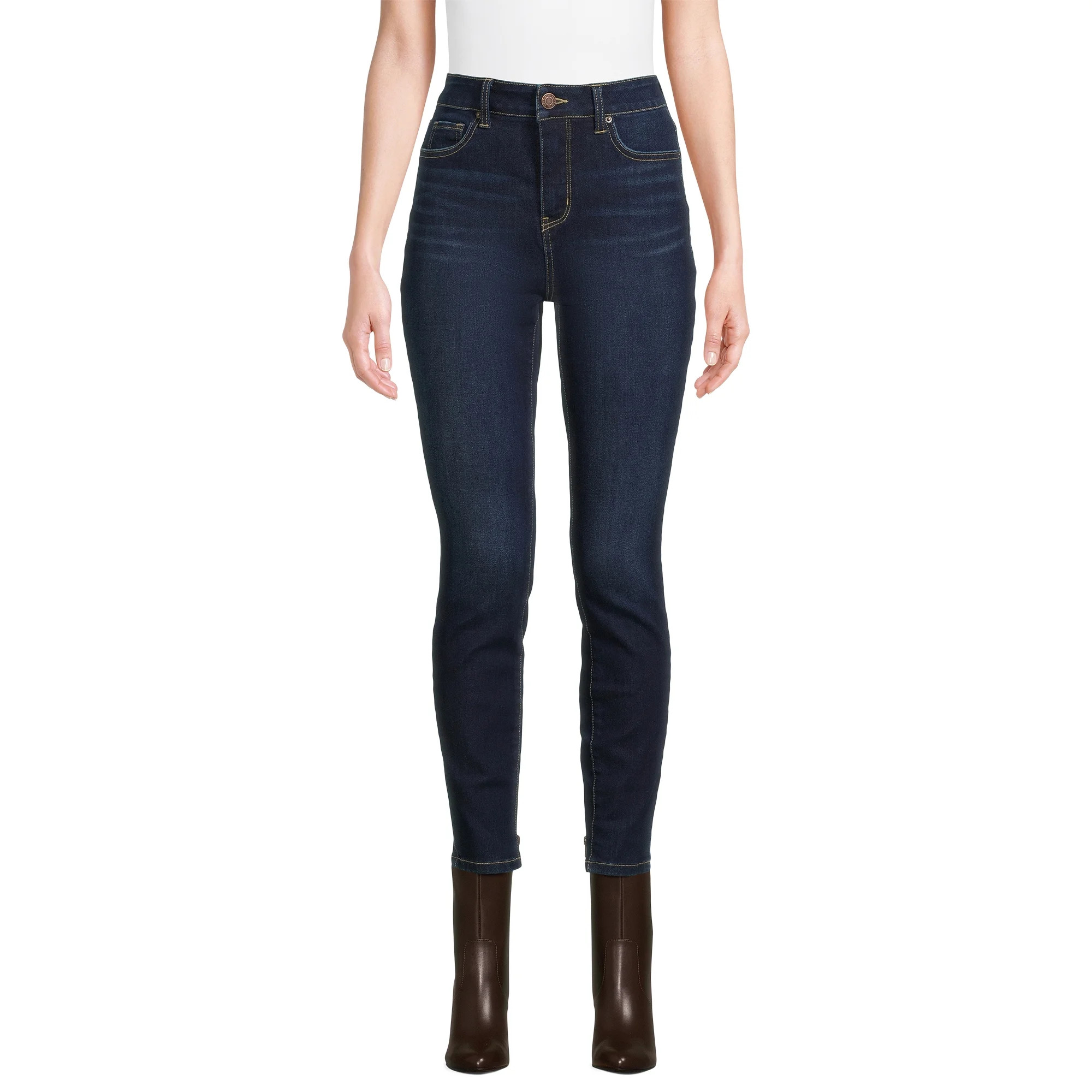 Time and Tru Women's High Rise Skinny Jeans, 27", 29” Inseams, Sizes 2-22 | Walmart (US)