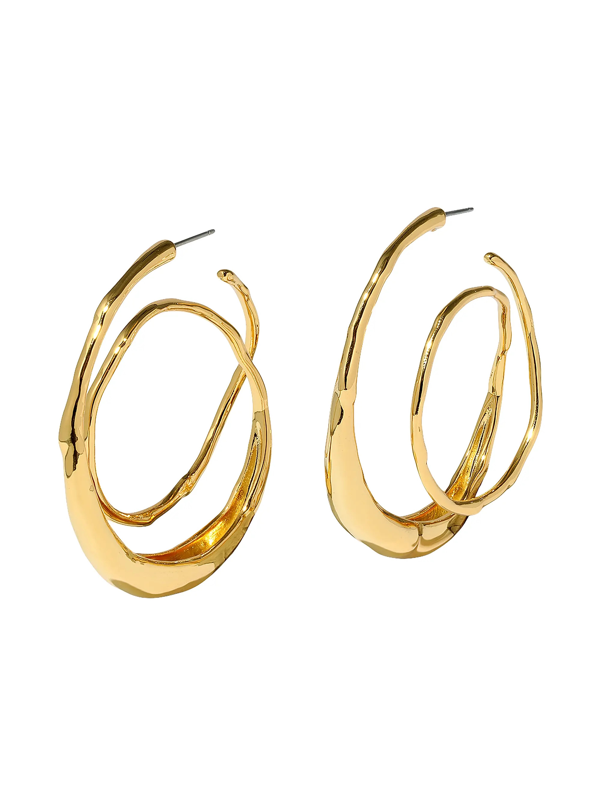 Alexis Bittar Molten 14K-Gold-Plated Spiral Hoop Earrings | Saks Fifth Avenue | Saks Fifth Avenue