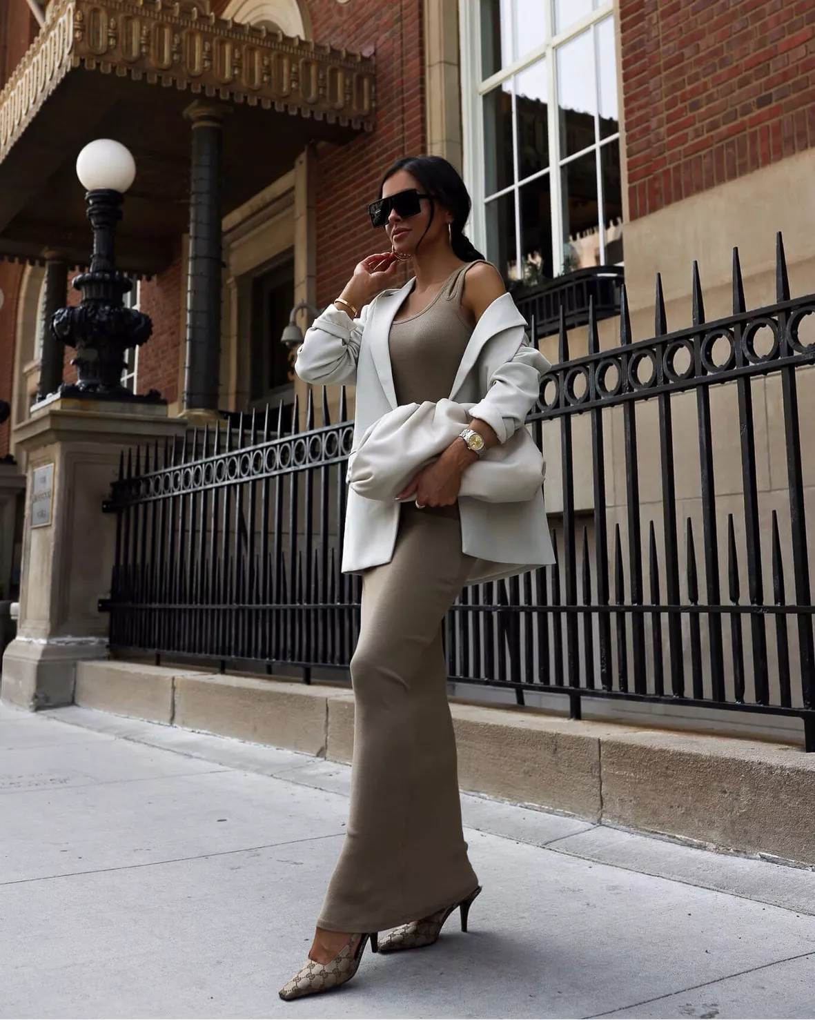 How To Wear A Blazer With A Maxi Dress - V-Style