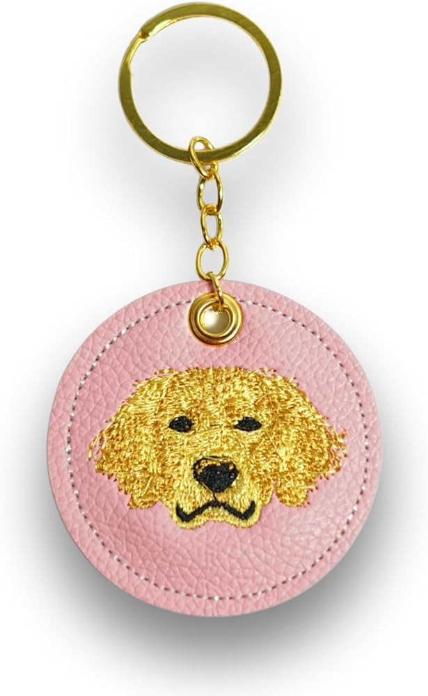 Pink French Bulldog Embroidered Keychain \u2013 Handmade PU Leather Dog Bag Charm for Women, Cute... | Amazon (US)