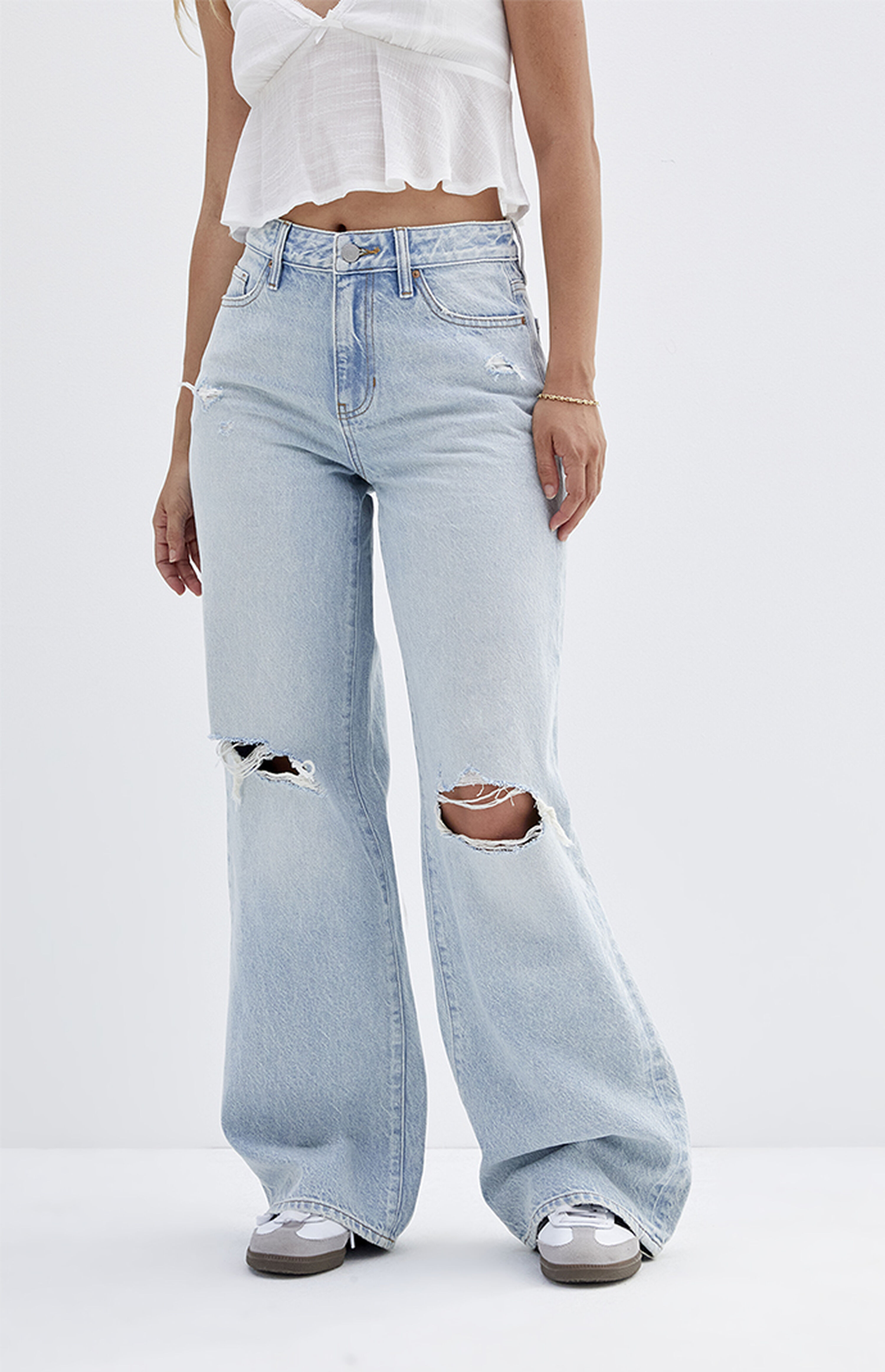 PacSun Jessie Light Indigo High Waisted Baggy Jeans | PacSun