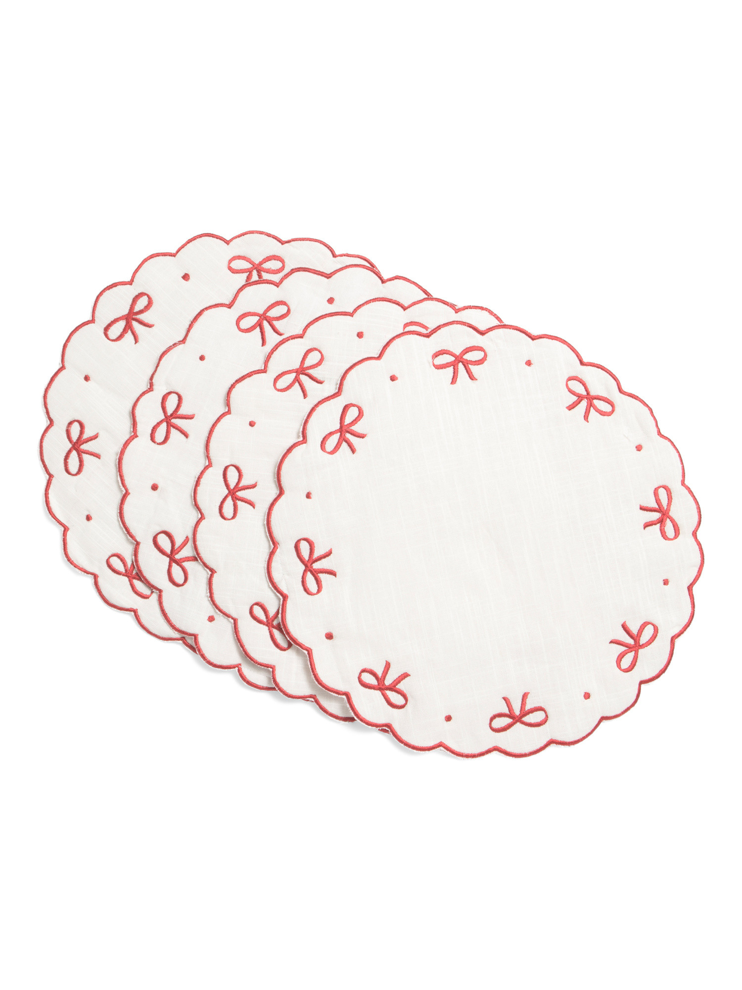Set Of 4 Bow Embroidery Placemats | Entertaining | Marshalls | Marshalls