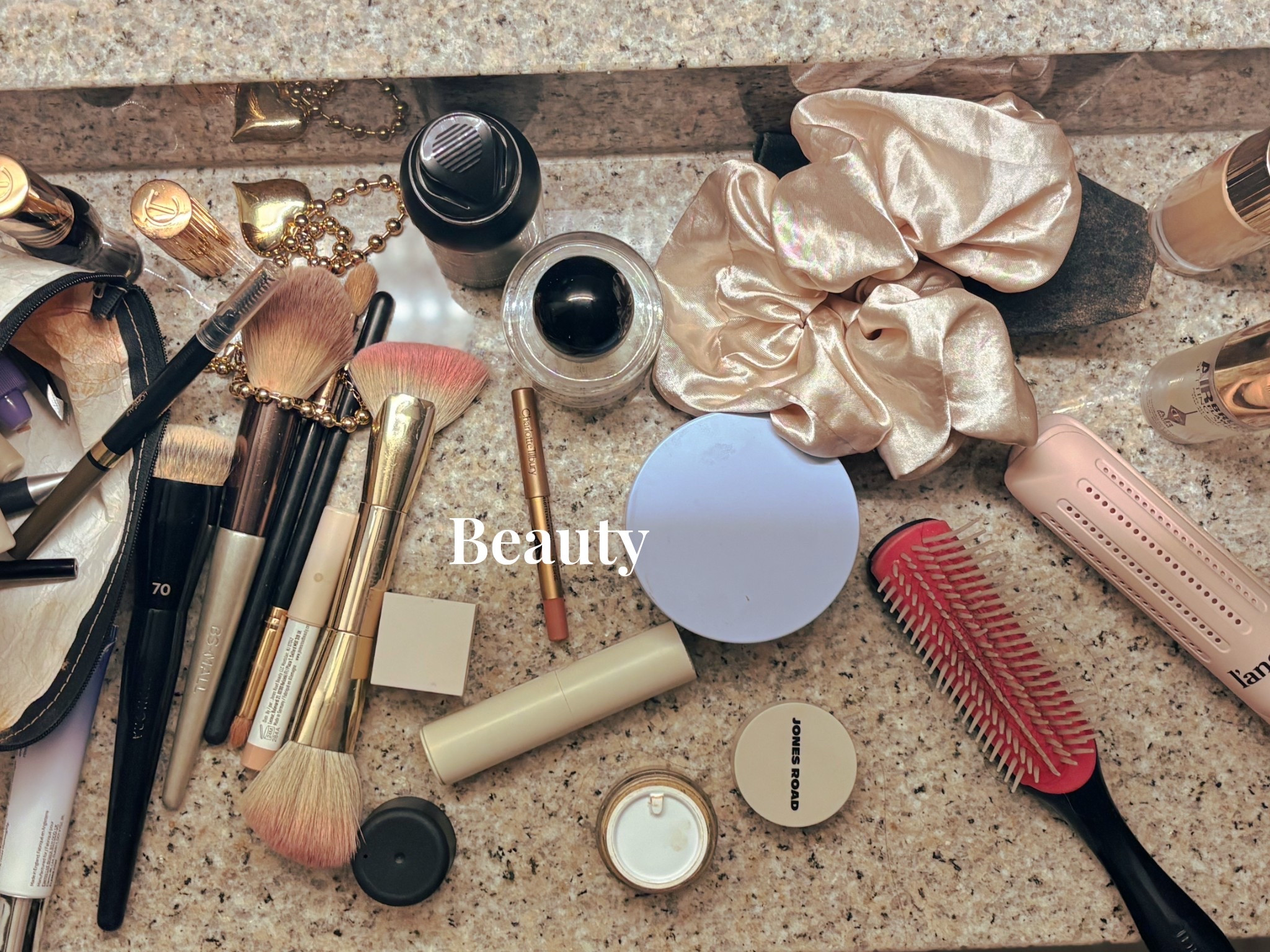 My beauty bits in the hotel. Excuse the mess! But I have all my essential beauty tools, skincare and make up needs! 

#jonesroad @jonesroad #byredo #perfume #travel #strighteners #eyemask 

#LTKBeauty #LTKFindsUnder50