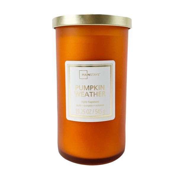 Mainstays Pumpkin Weather Scented Single-Wick Frosted Jar Candle, 19.25 oz. - Walmart.com | Walmart (US)