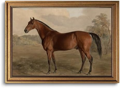 Gold Framed Wall Art Vintage Horse Canvas Art Farmhouse Animals Picture Wall Decor Antique Prints... | Amazon (US)