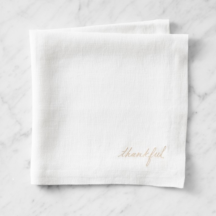 Thankful Napkins, Set of 4 | Williams-Sonoma