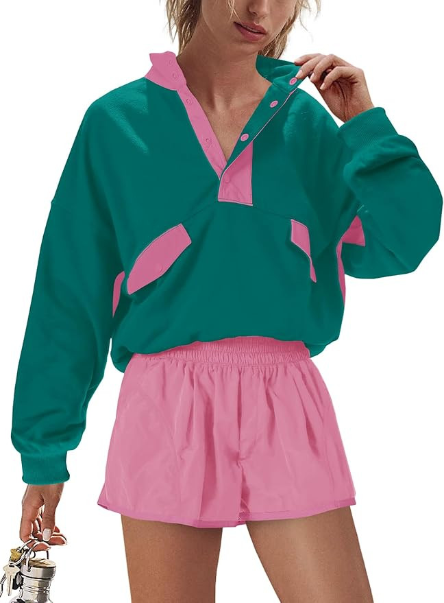 Nirovien Womens Workout Sets Short Athletic Set Activewear 2 Piece Outfits Pullover Sweatshirt an... | Amazon (US)