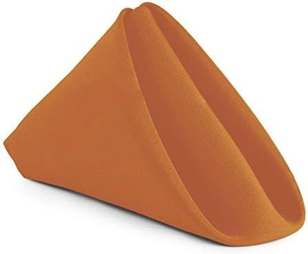 Gee Di Moda Cloth Napkins - 20 x 20 Inch Orange Solid Washable Polyester Dinner Napkins - Set of ... | Amazon (US)