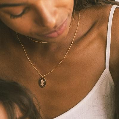 Family Florals Oval Disc Necklace | Made by Mary (US)