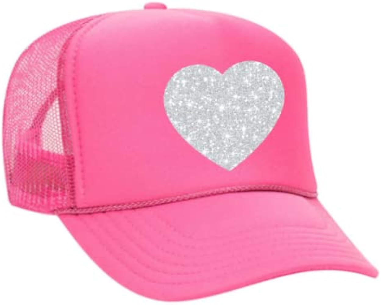 FitCrush Lifestyle Glitter Heart Trucker Hat - Adult | Amazon (US)
