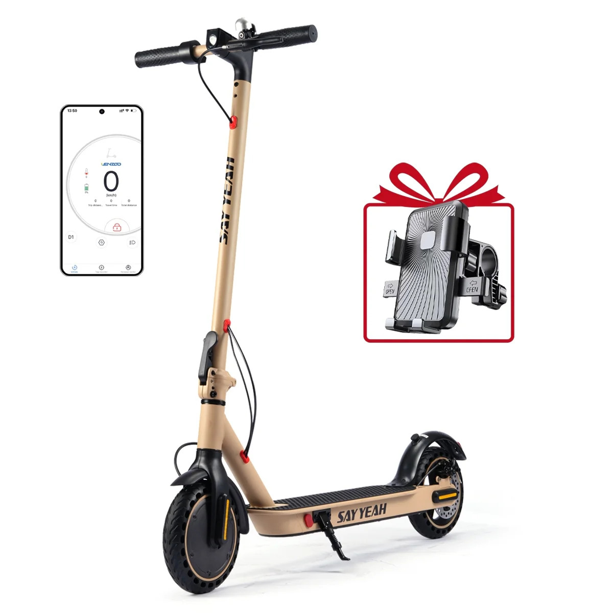 TOXOZERS Electric Scooter 350W Folding Commuter - 8.5" Solid Tires, Up to 19 MPH -Free phone stan... | Walmart (US)