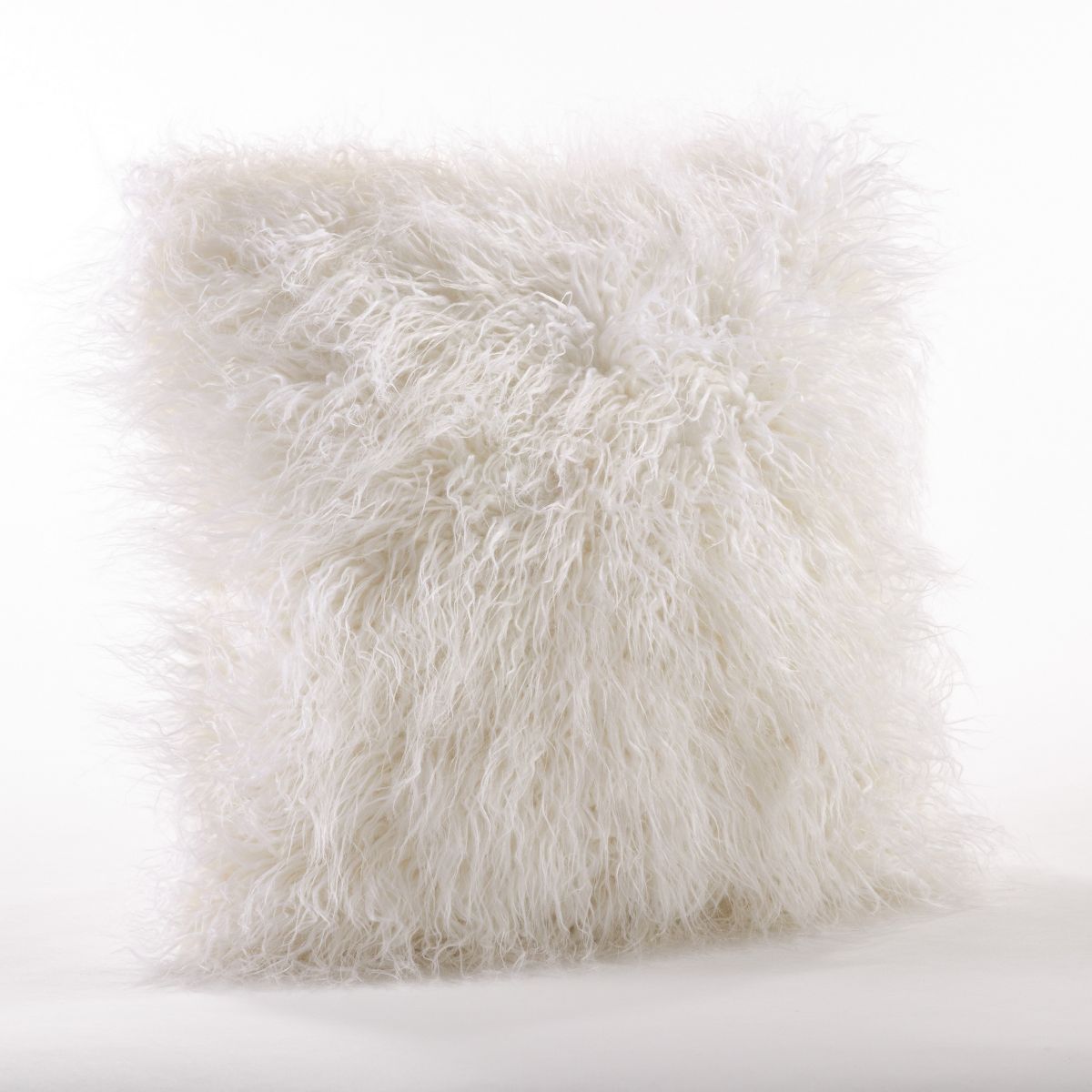 Saro Lifestyle Mongolian Faux Fur Throw Pillow, Ivory, 22" x 22" | Target