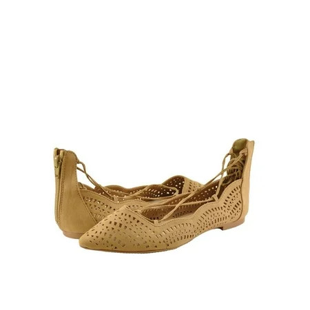 Qupid Strike 02X Women s Perforated Pointy Toe Lace Up Flats | Walmart (US)