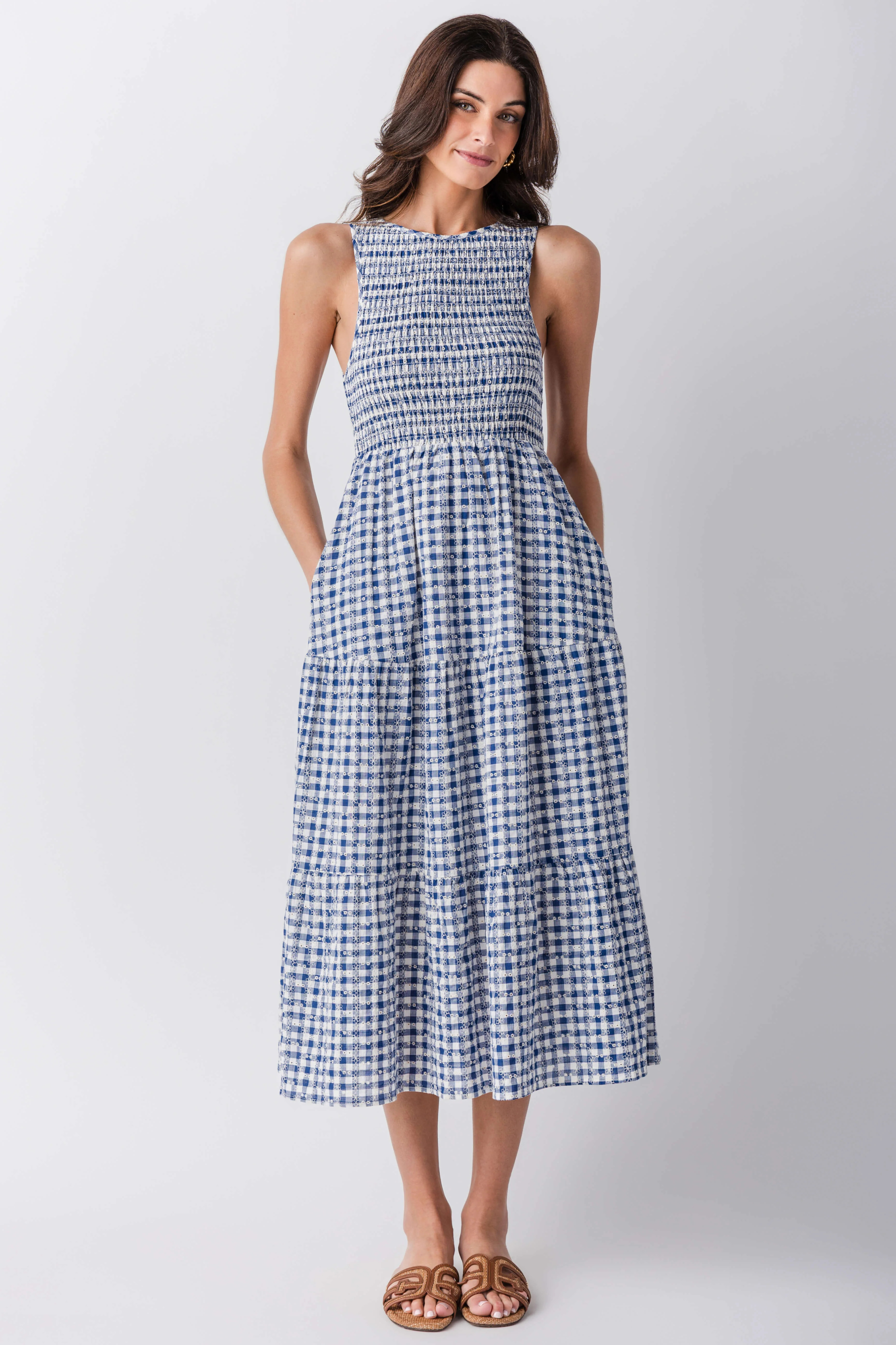 THML Bluebell Gingham Maxi Dress | Social Threads