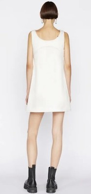 Frame Dress Micro Flare Denim Sleeveless Ecru Mini Dress New Size L, Large | eBay US