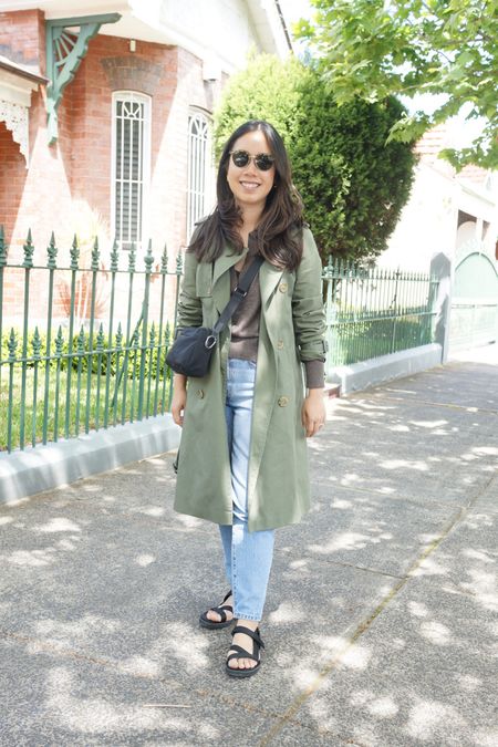 Size XS in the trench coat, size 26 in the jeans, size S in the knit, all exact items linked except for my sandals where I’ve found a dupe :) 

#LTKSeasonal #LTKstyletip #LTKaustralia