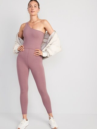 One-Shoulder PowerChill 7/8-Length Bodysuit for Women | Old Navy (US)